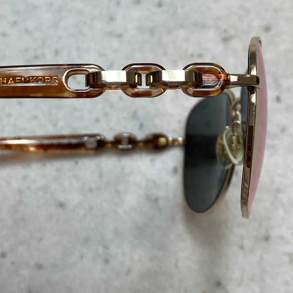 Michael Kors MK1015 Pandora Aviator Sunglasses Rose Gold Mirror Lens 1130R1 58mm - Picture 4 of 14